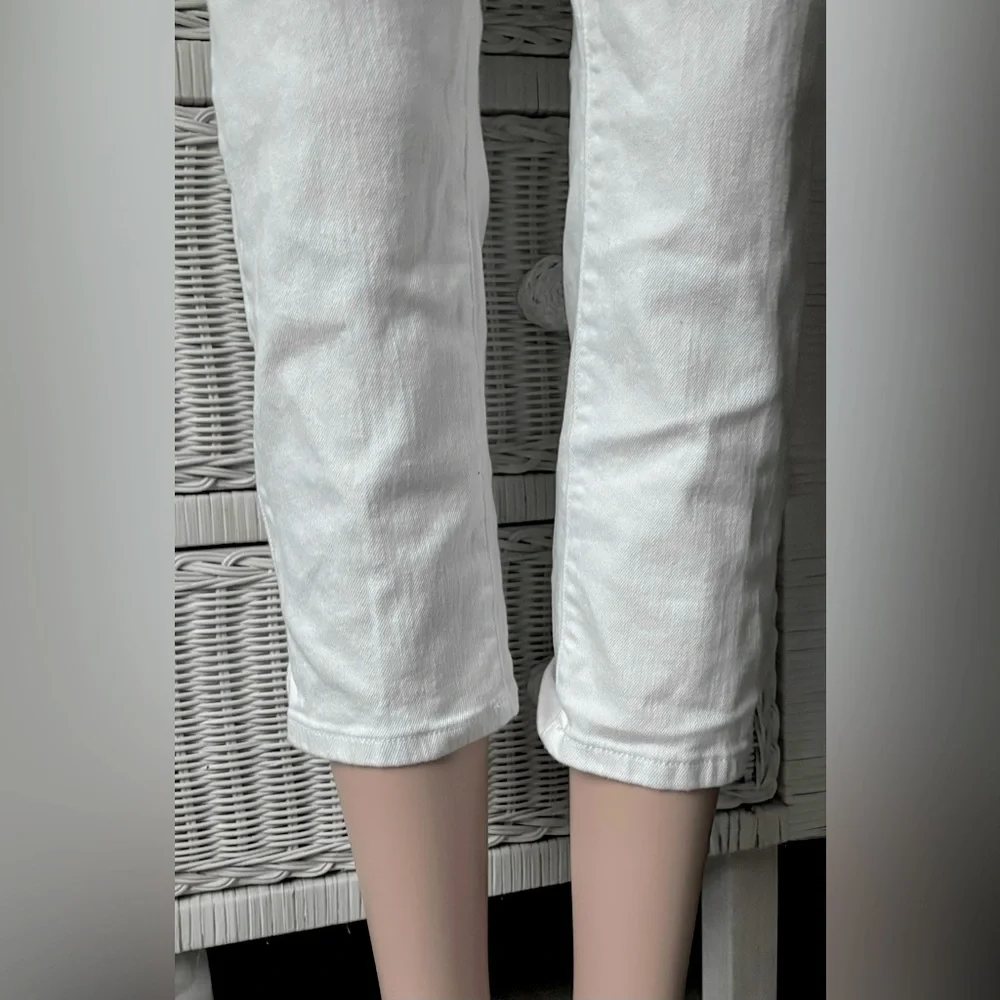 Michael Kors Cropped Jeans Skinny Legs Cotton Mid Rise in white color Size 8